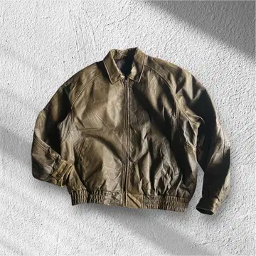 80s 90s archive 천연 가죽 봄버 자켓 xl city boy