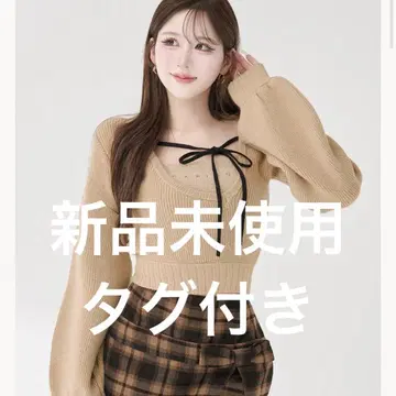 미사용 새상품 다리치 아지메 레이어드 니트탑 베이지