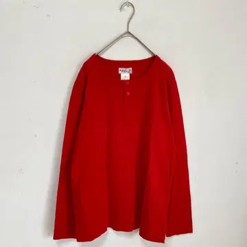 [ 아그네스 베 ] 헨리넥 코튼 긴팔 [ 3 ] 롱T 빨간색 일본제