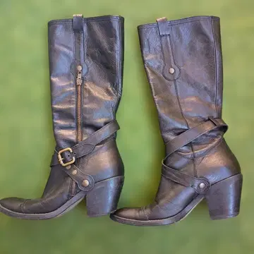 천연 가죽 롱 부츠 made In Italy