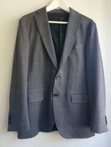 타카큐 테일러드 자켓 체크 무늬 언라이닝 자켓