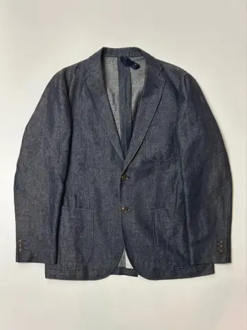 Green Label Relaxing 블루 데님 테일러드 자켓