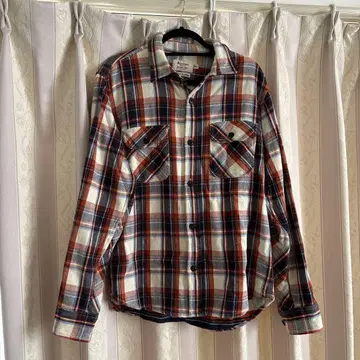 ALCARZA 체크 무늬 헤비 플란넬 셔츠 XL