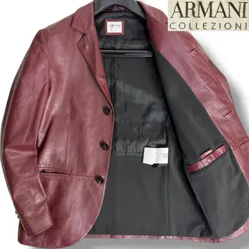 J6370 새상품급 아르마니 콜레치오니 램 가죽 테일러드 자켓 48