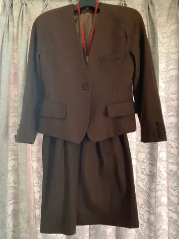 KETTY 쇼와 레트로 브라운 도트 수트 세트