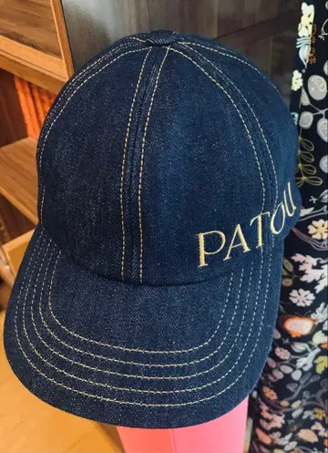 PATOU 데님 자수 로고 캡 XS-S (작은 사이즈)