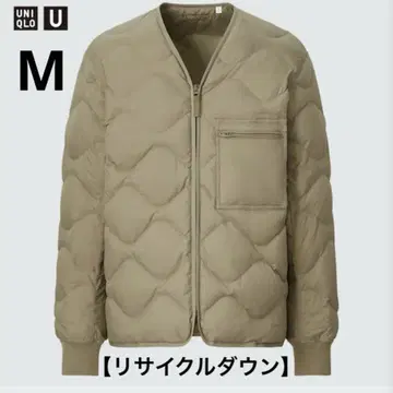 새상품급 유니클로 [리사이클 다운] 자켓 사이즈 M 올리브