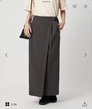 BEAUTY&YOUTH 셀룰로오스 블렌드 벨트 랩스커트 DK.GRAY