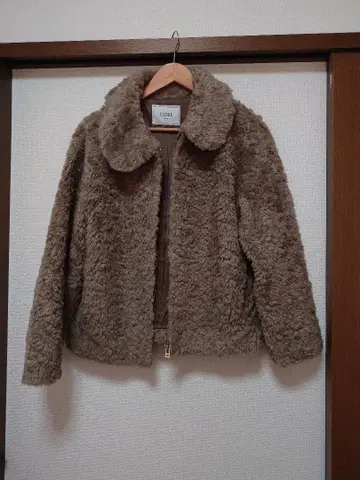 IENA 보아 자켓 브라운 폴리에스테르 100%