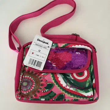 Desigual 미니 숄더백 U 사이즈 핑크, 스팽글 포함