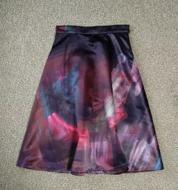 언타이틀 플레어 롱 스커트 브라운 레드 계열 L