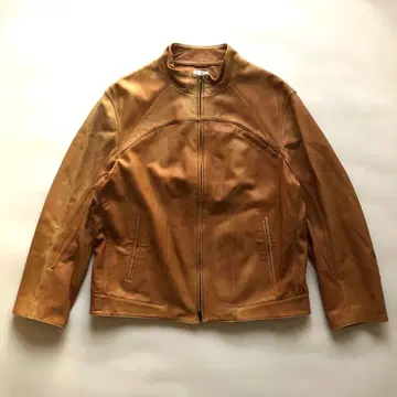 브루넬로쿠치넬리 싱글 가죽 라이더 자켓 브라운 XL 지퍼