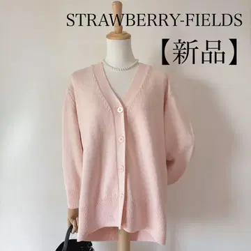 [ 새상품 ] STRAWBERRY FIELDS 니트 가디건 핑크 루즈핏