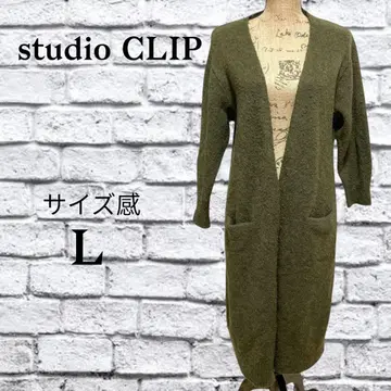 P68 스튜디오 클립 가디건 니트 겉옷 울 혼방 롱 기장