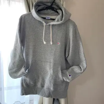 Champion 그레이 후드 부착 후드티 L 사이즈