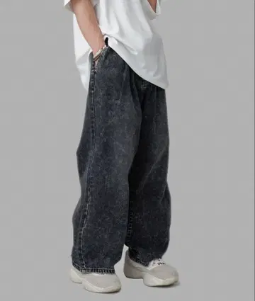 ADRER 빈티지 메이크 와이드 테이퍼드 데님