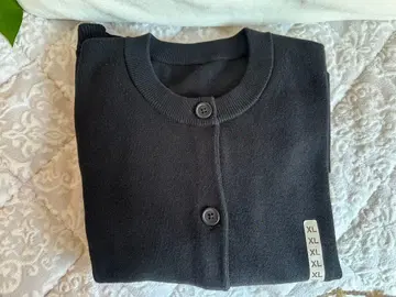 무인양품 블랙 XL 가디건 버튼 포함