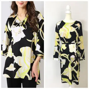 최근 새상품급 LEONARD 레오나르 실크 스트레치 원피스 42