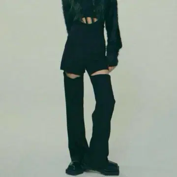 meltthelady / 후크 슬릿 슬랙스 / S 블랙