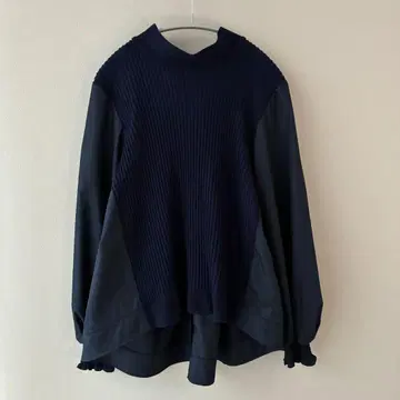 TORRAZZO DONNA 콤비 블라우스 네이비