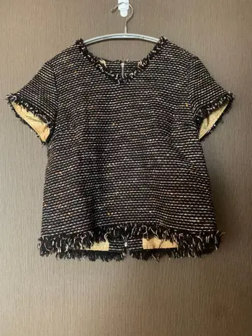 TOMORROWLAND 프린지 장식 트위드 상의