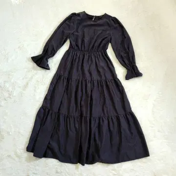 W closet 다크 그레이 티어드 롱 원피스 F