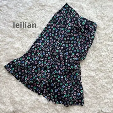 새상품급 leilian 레리안 컬러풀 도트 플레어 스커트 M