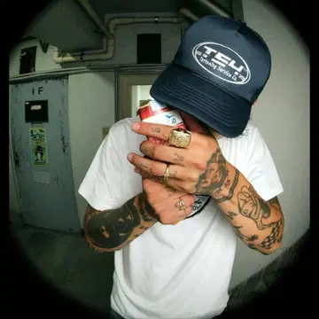 타투 스튜디오 야마다 메쉬 캡 네이비