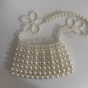 펄풍 비즈 플라워 모티브 백