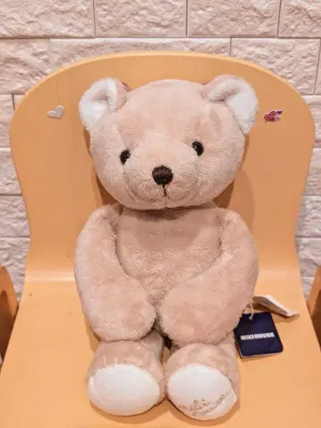 미키하우스 MIKIHOUSE 곰돌이 봉제 인형 베이지 복슬복슬