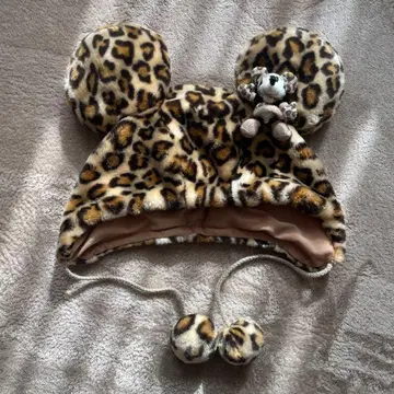 디즈니 미니 팬 캡 레오파드 무늬