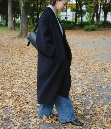 evernavy 리버 롱 코쿤 코트 네이비MT