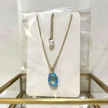 [ SWAROVSKI ] 새상품 목걸이 빅 사이즈 골드 블루 크리스탈