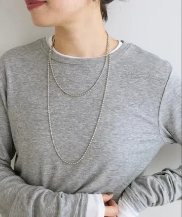 볼 체인 롱 목걸이