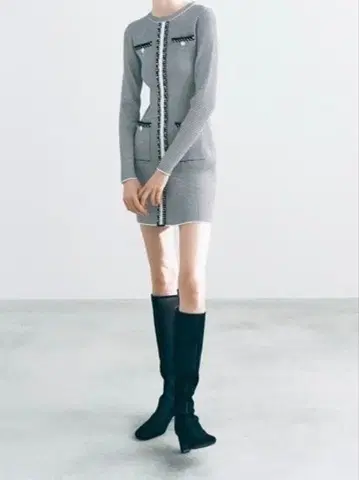 SNIDEL 부클레 파이핑 원피스