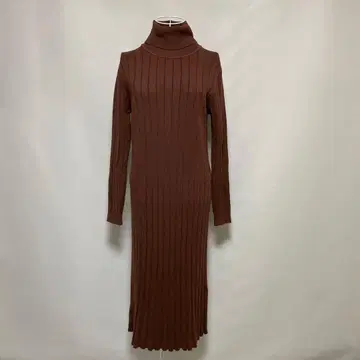 ROSIEE 브라운 롱 니트 원피스