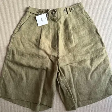 린넨 올리브색 숏팬츠
