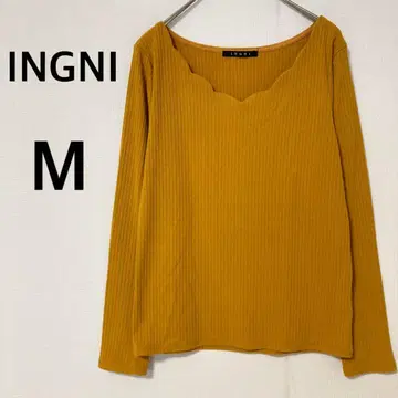 잉그 INGNI 긴팔 리브 티셔츠 [ M ] 심플 머스타드 돌려입기