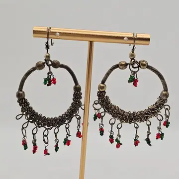 빈티지 에스닉 놋쇠 색상 후크 귀걸이
