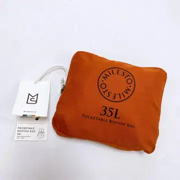 미사용 MILESTO 포켓터블 보스턴 백 35L 오렌지