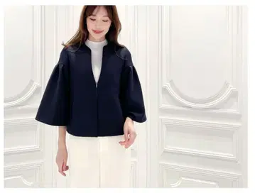 M-premierBLACK 노카라 플레어 슬리브 자켓 36