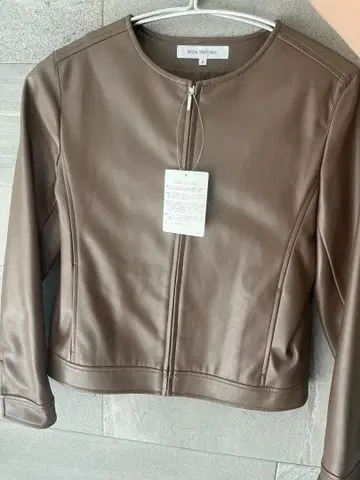 브라운 가죽 숏 자켓