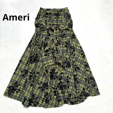 Ameri FLOCKY FLOWER TWIST SKIRT 그린 계열 S