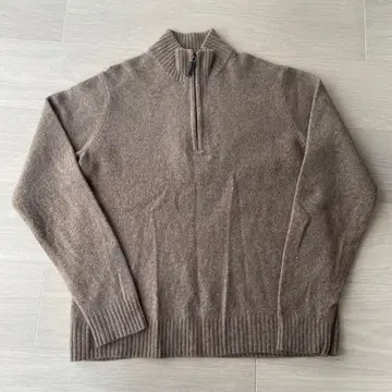 유니클로 올드 유니클로 하프 지퍼 스웨터 브라운