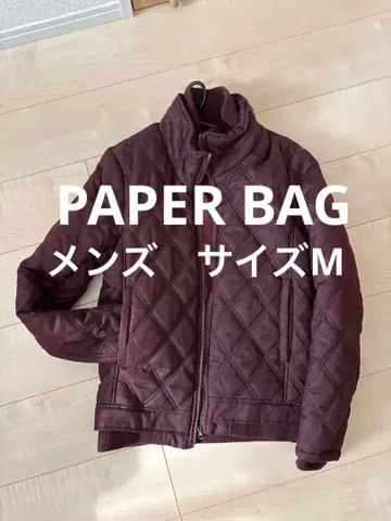 남성용 버건디 퀼팅 다운 자켓 M 사이즈