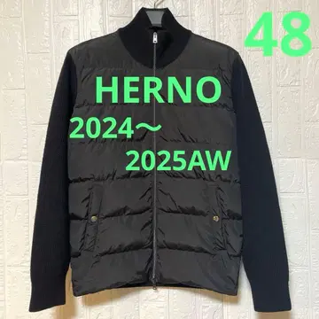 헬노 48 하이브리드 다운 자켓 블랙 니트 MP000126U