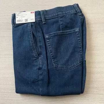 택 포함 새상품 유니클로 슬림 플레어 트라우저 청바지 블루 M