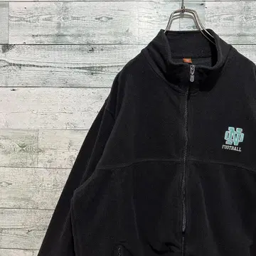 [최고 디자인] 자수 원포인트 로고 빅 루즈 레트로 레어 플리스 블루종