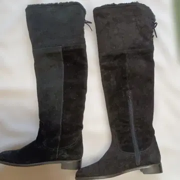 블랙 스웨이드 2WAY 롱 부츠