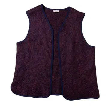 유로 구제 의류 모헤어 베스트 빈티지 90s 울 혼방 보르도 X177